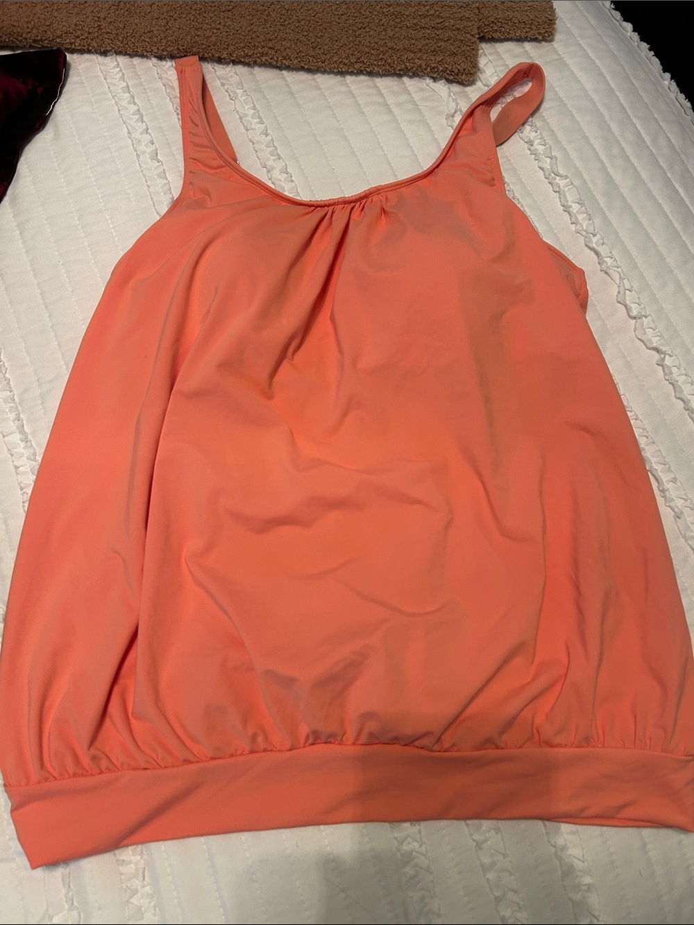 Younique Coral Orange Women’s Swim Tankini Top